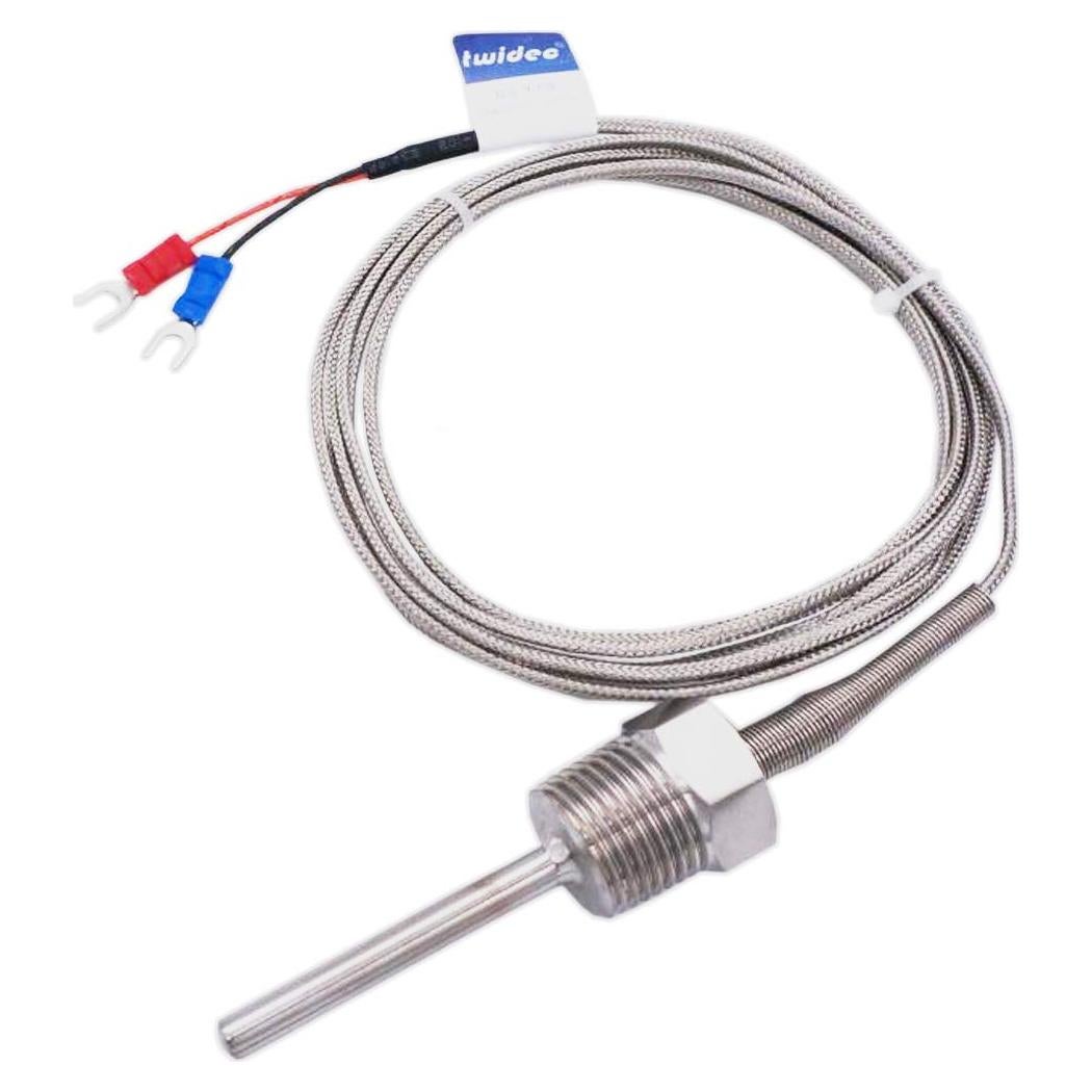 Sonda de Temperatura Tipo K Twidec 1/2" NPT Acero Inoxidable 304 0-600°C