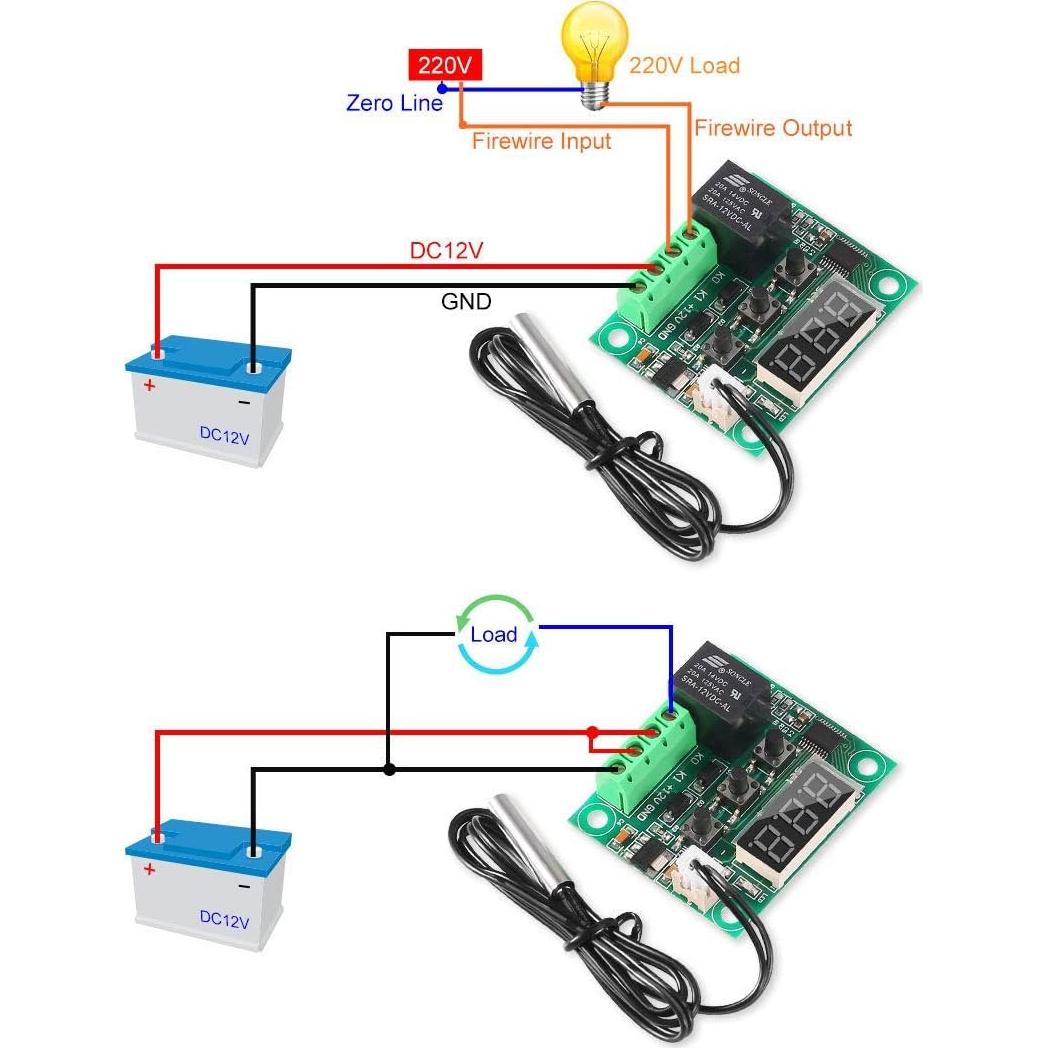 Controlador de Temperatura Digital AITRIP W1209 12V 3PCS -50 a 110°C