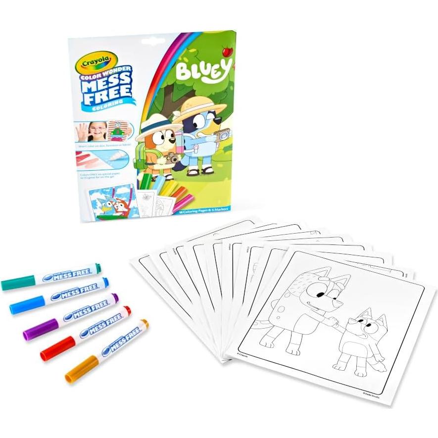 Conjunto Color Wonder Crayola Bluey 18 Páginas y 5 Marcadores