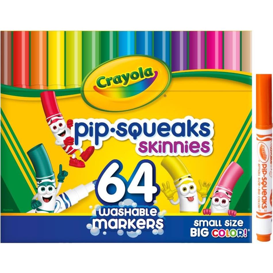 Marcadores Lavables Crayola Pip-Squeaks Skinnies 64 Colores