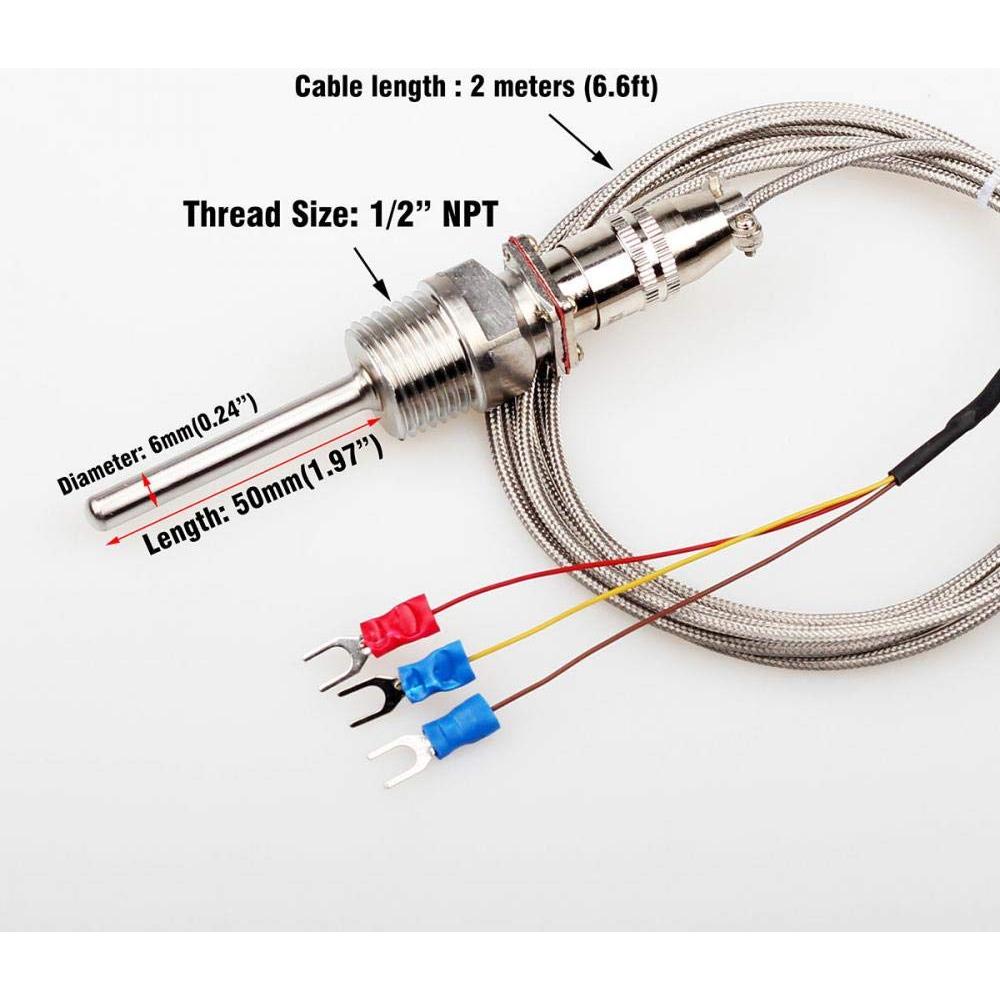 Sonda de Temperatura RTD PT100 Fafeicy 2m Alta Precisión