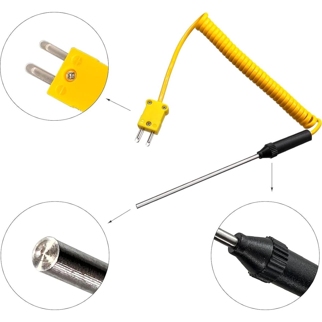 Sonda de Termopar Tipo K Xnrtop TP10 Acero Inoxidable -50 a 400°C