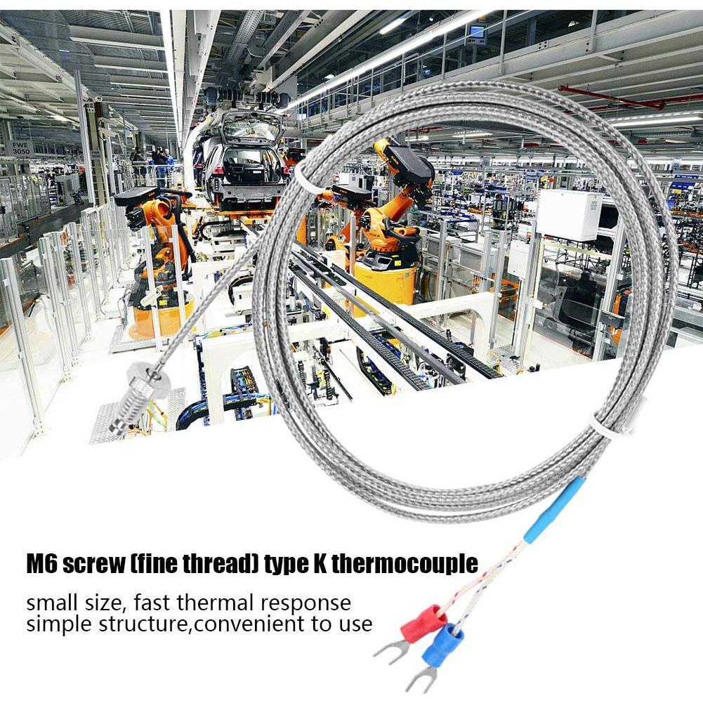 Termopar tipo K Wal front con tornillo M6 y cable 2m 0-400°C