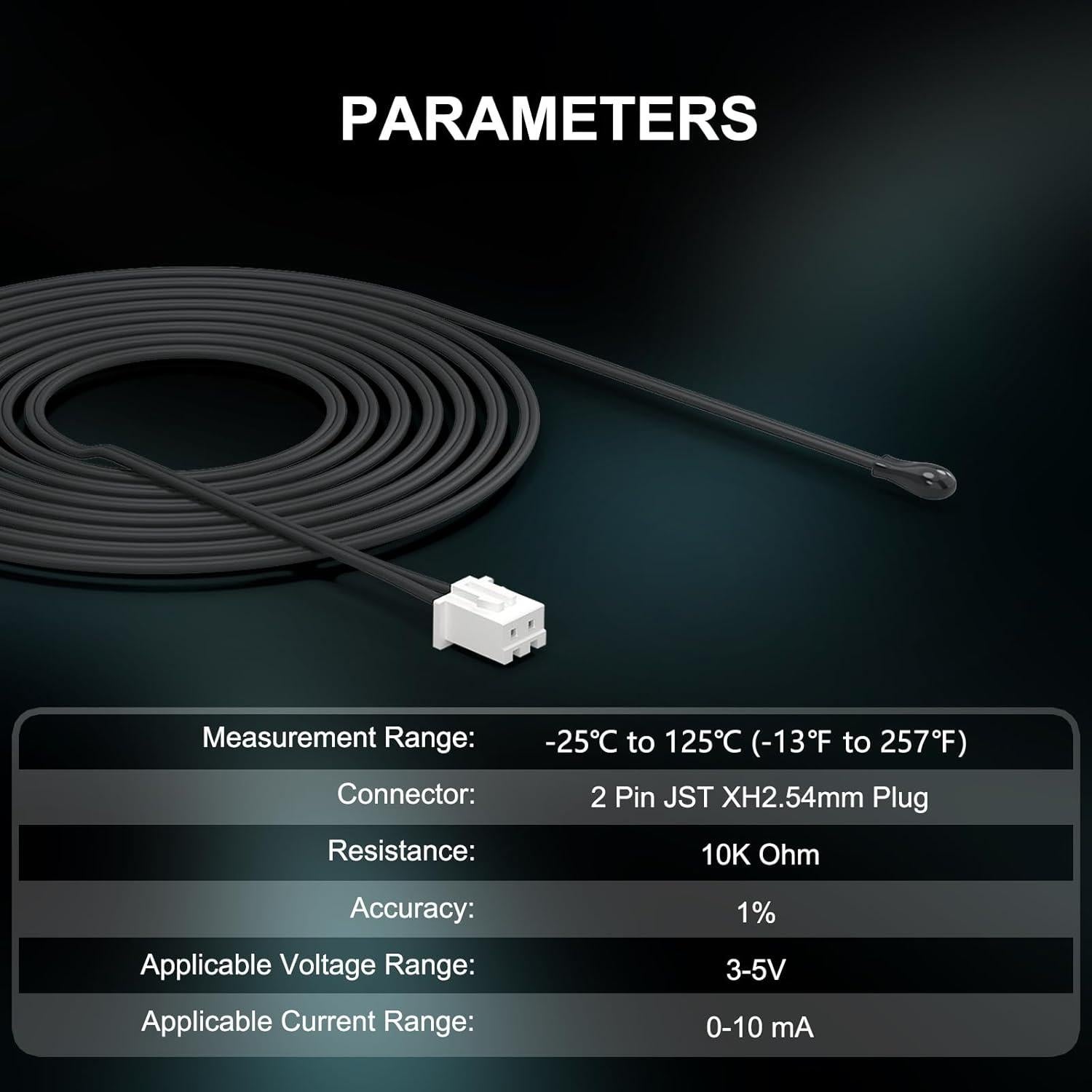Sonda de Temperatura DROK 10K 5pcs 1 Metro Resistente al Agua