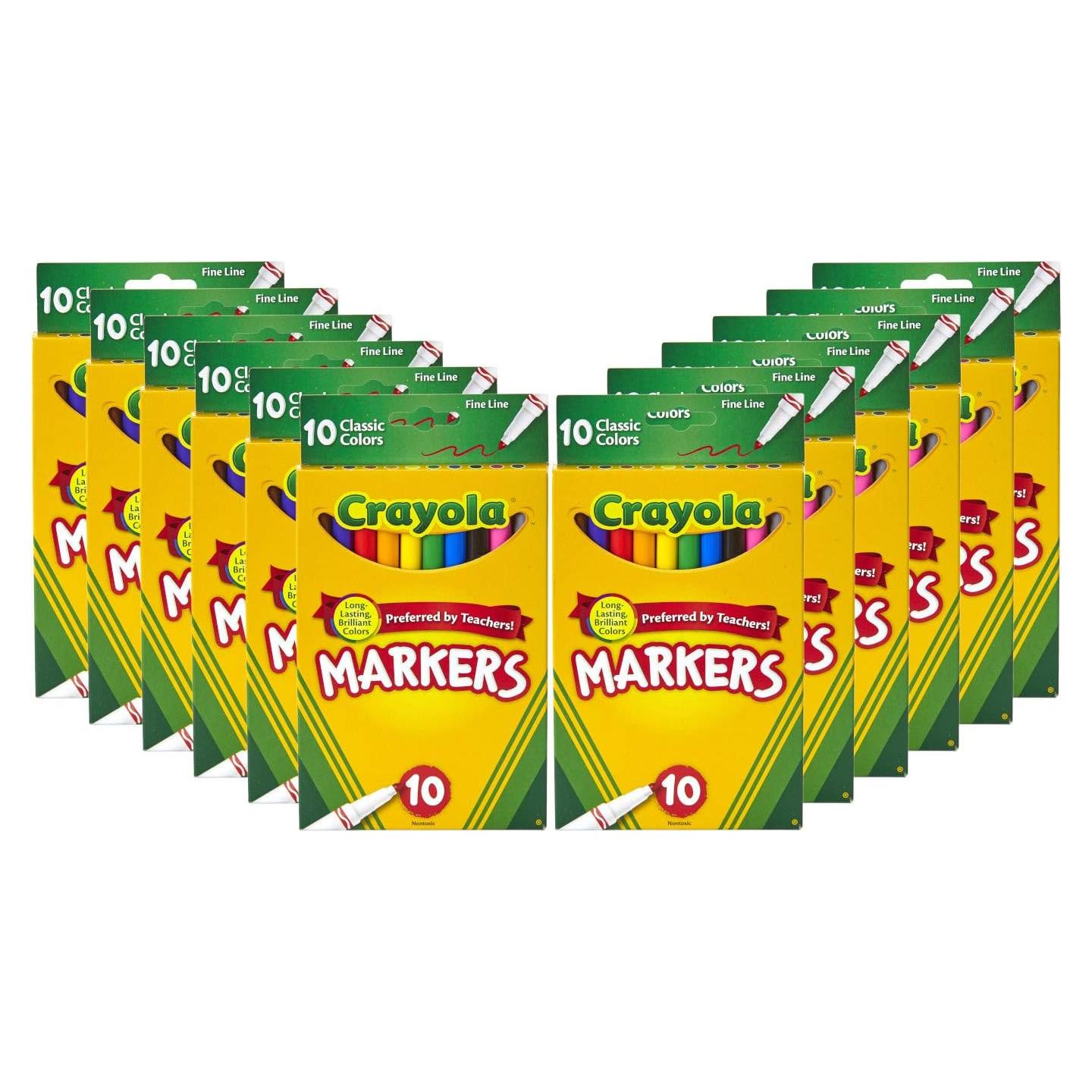 Marcadores Crayola Línea Fina 12pk Multicolor 0.5mm