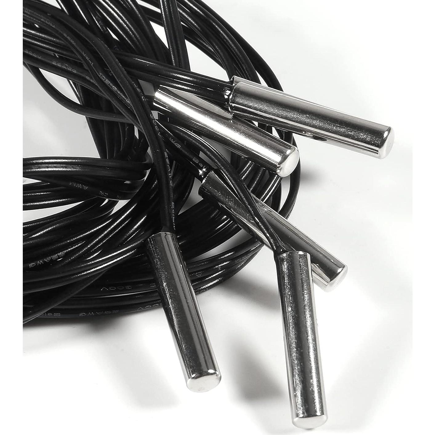 6 Cables de Sonda de Temperatura 10K NTC AEDIKO 1M Acero Inoxidable