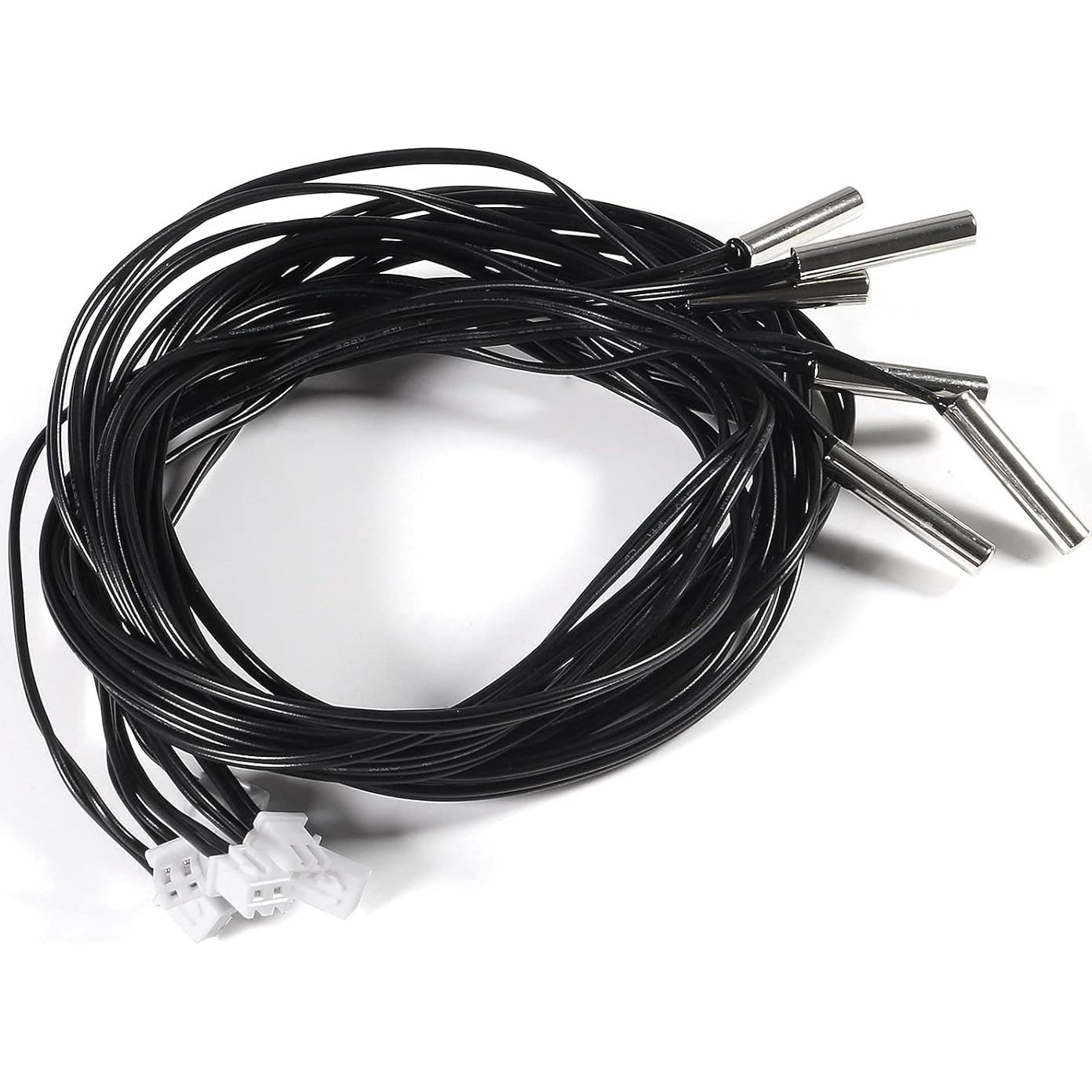 6 Cables de Sonda de Temperatura 10K NTC AEDIKO 1M Acero Inoxidable