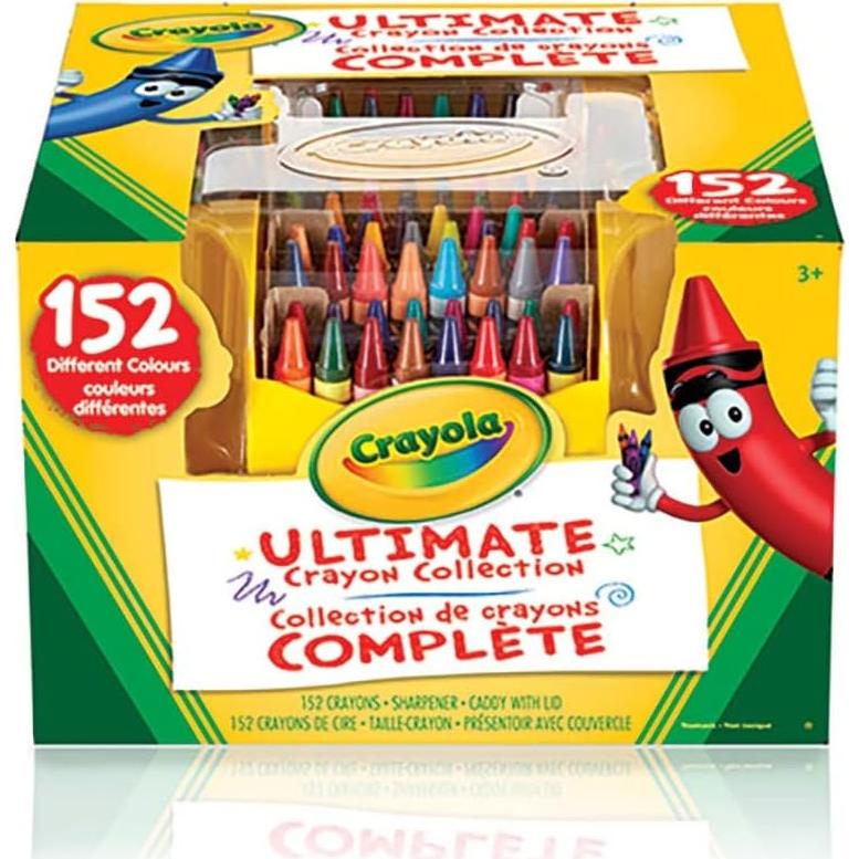 Caddy Crayones Crayola 152 Colores con Tapa y Sacapuntas