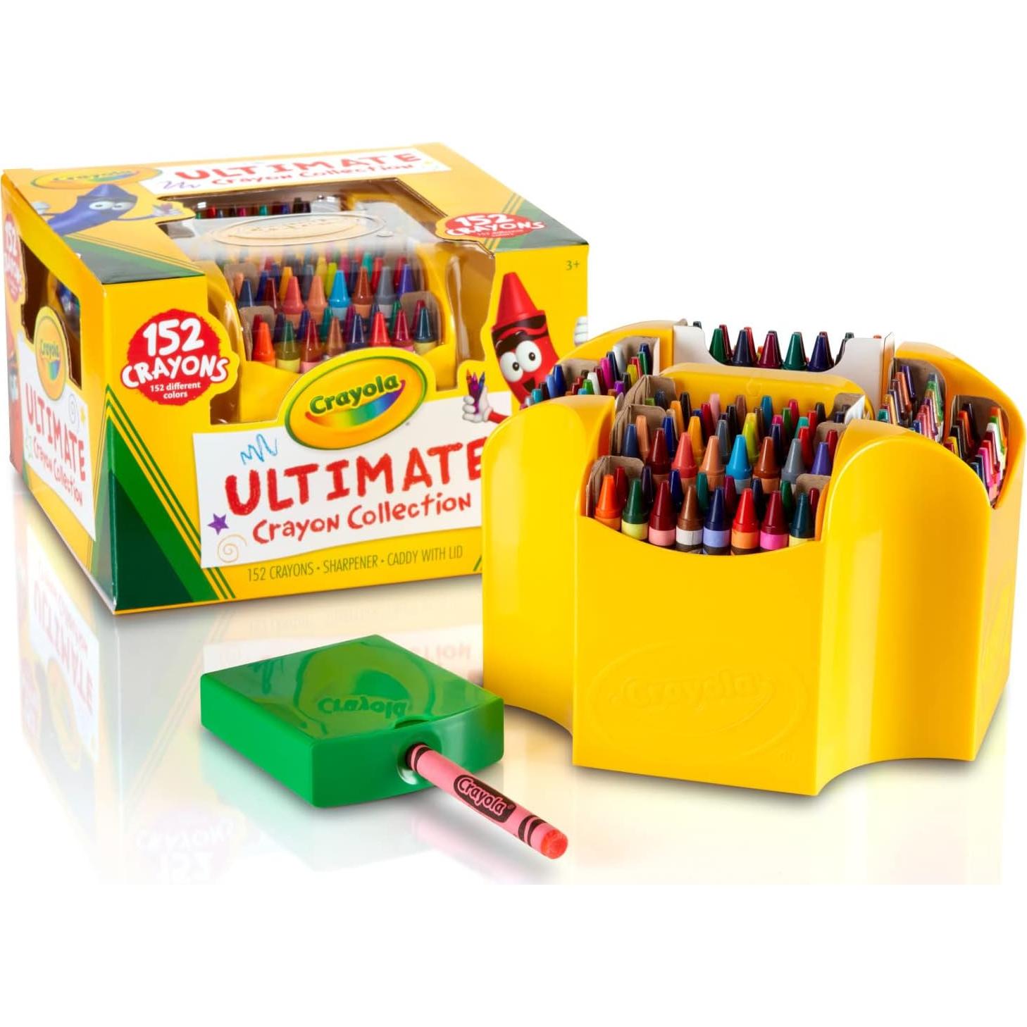 Caddy Crayones Crayola 152 Colores con Tapa y Sacapuntas
