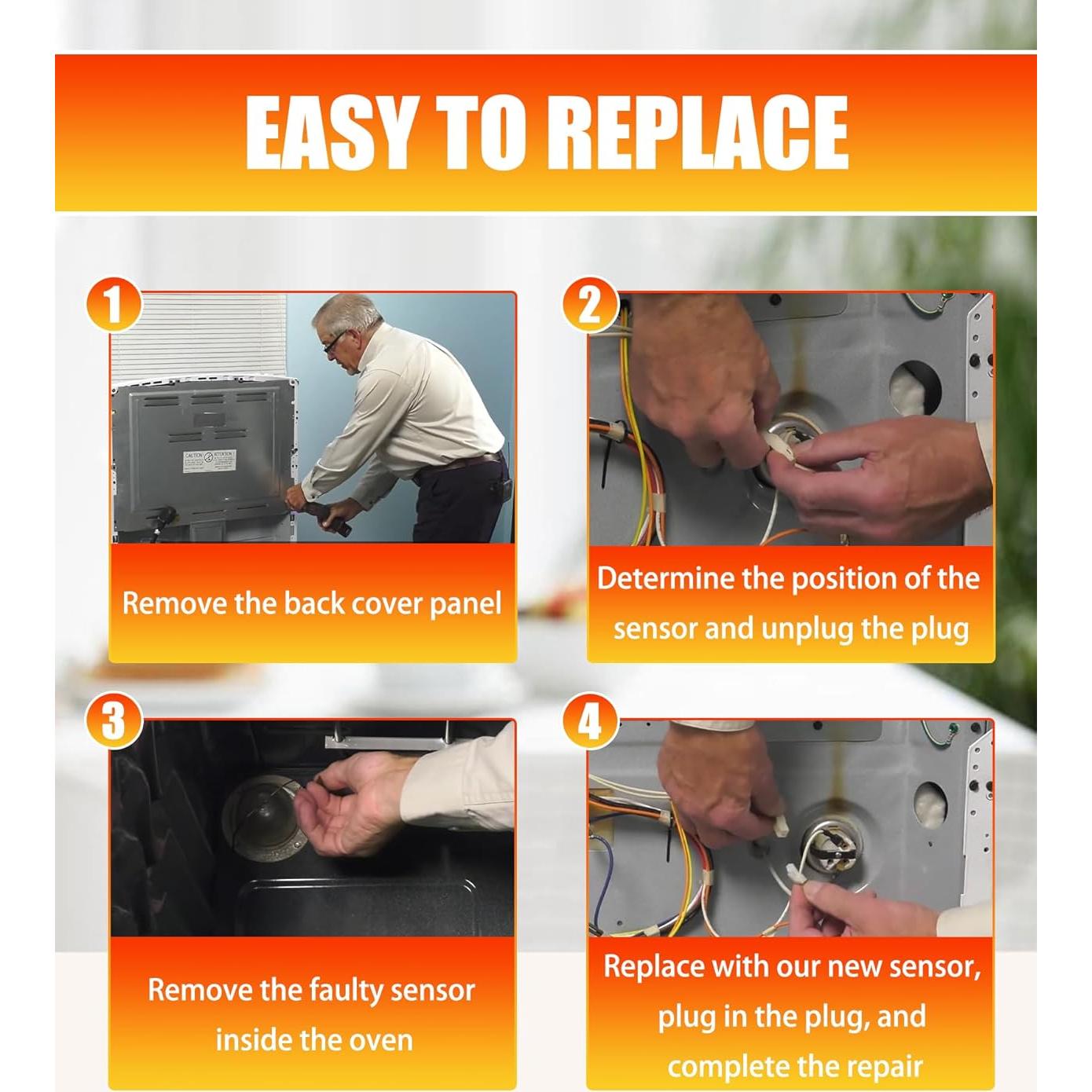 Sensor de temperatura de horno GE WB23X5340 2.54cm fácil instalación