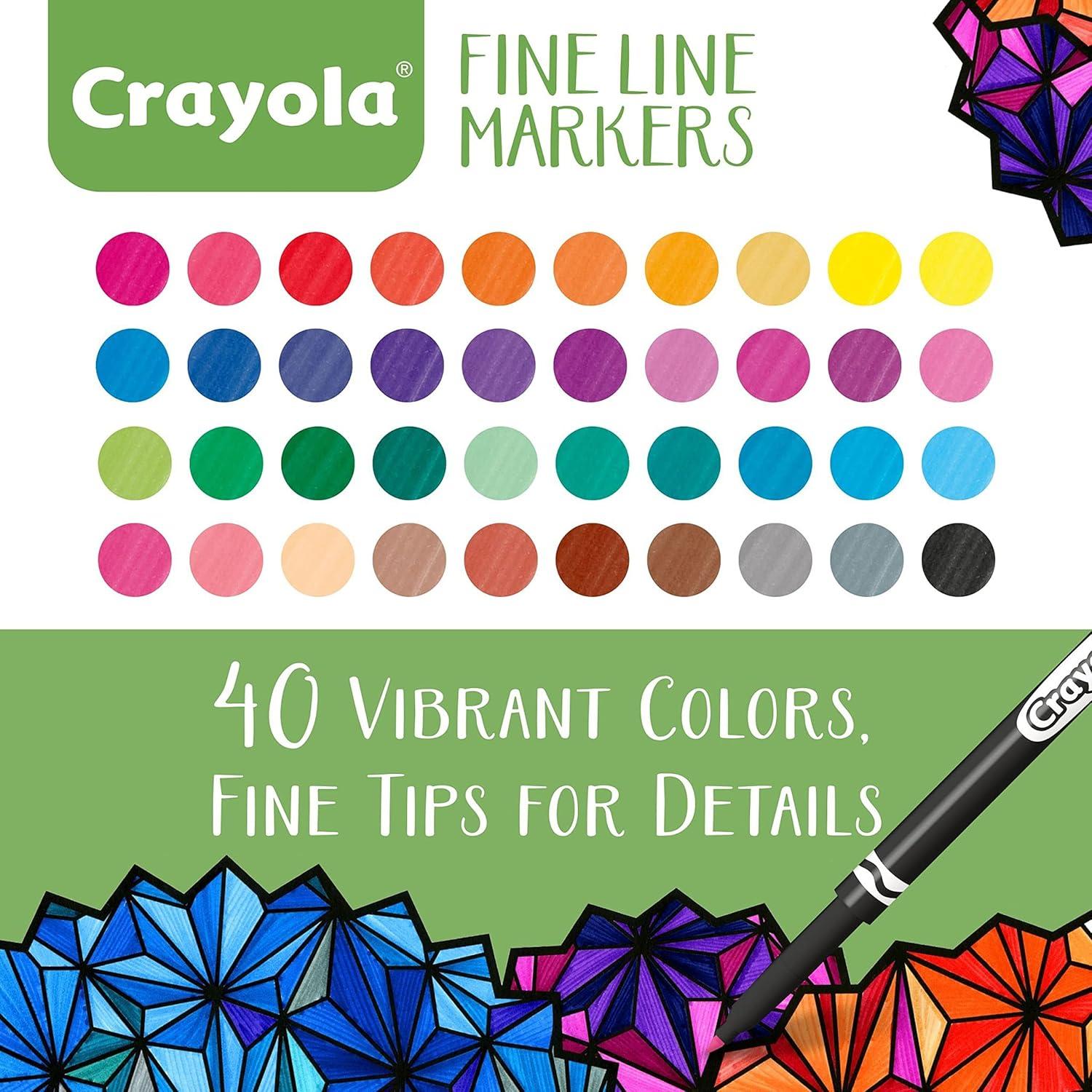 Marcadores de Punta Fina Crayola 40 Unidades para Colorear