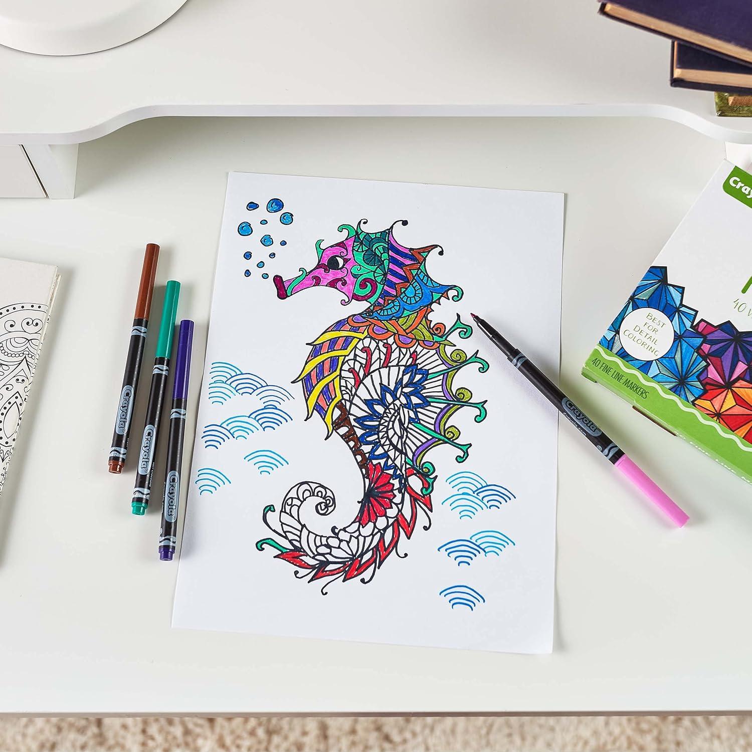 Marcadores de Punta Fina Crayola 40 Unidades para Colorear