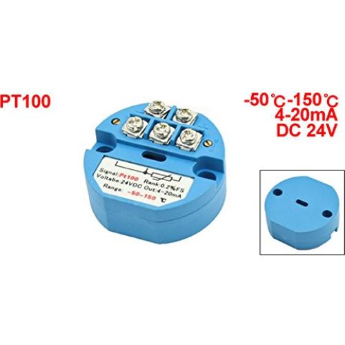 Sensor de Temperatura Transmisor Uxcell PT100 24V CC 4-20mA