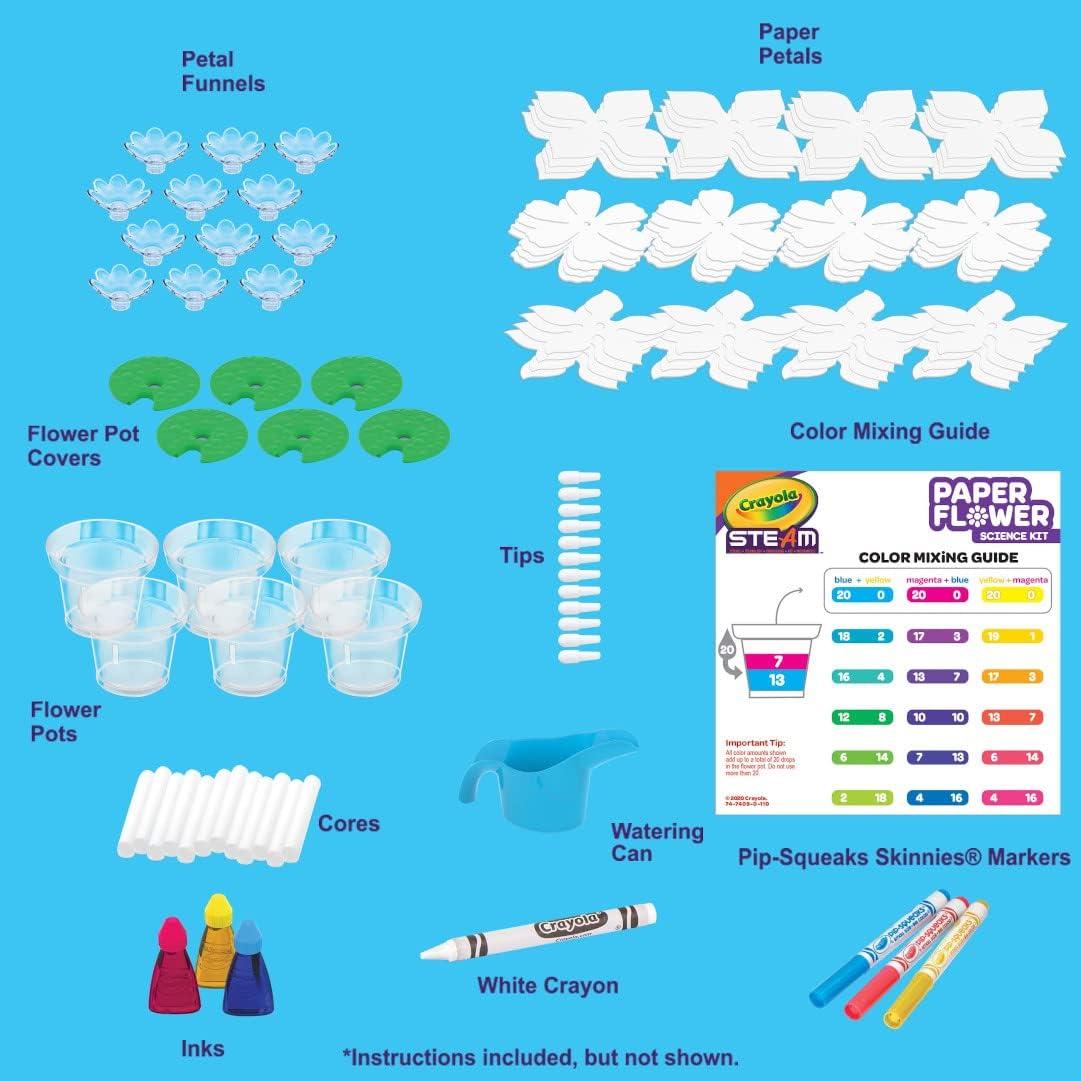Kit de Ciencia Crayola Flores de Papel 12 Piezas Educativo