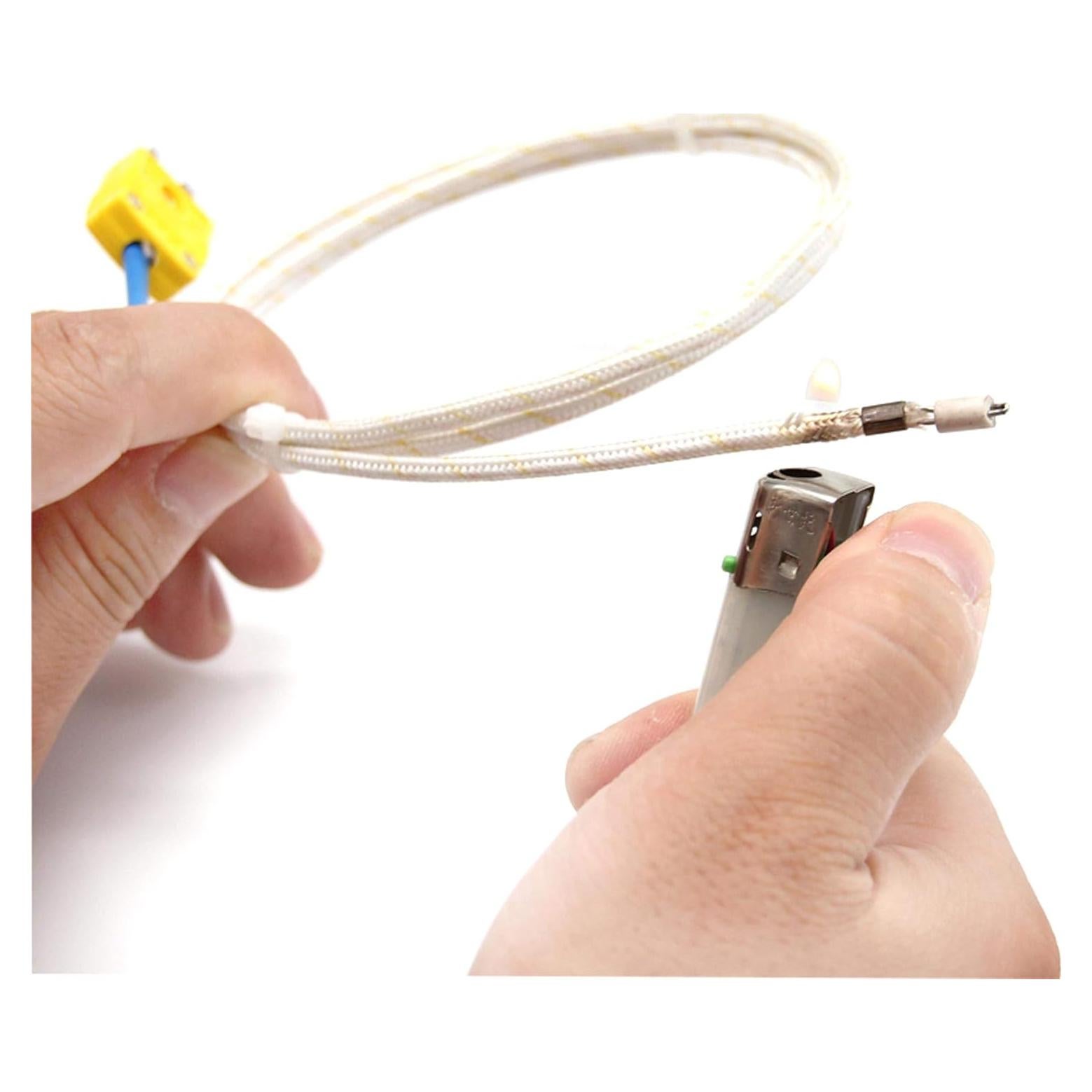 Cable de Termopar Tipo K T-PRO 2M Fibra de Vidrio 0-1000°C