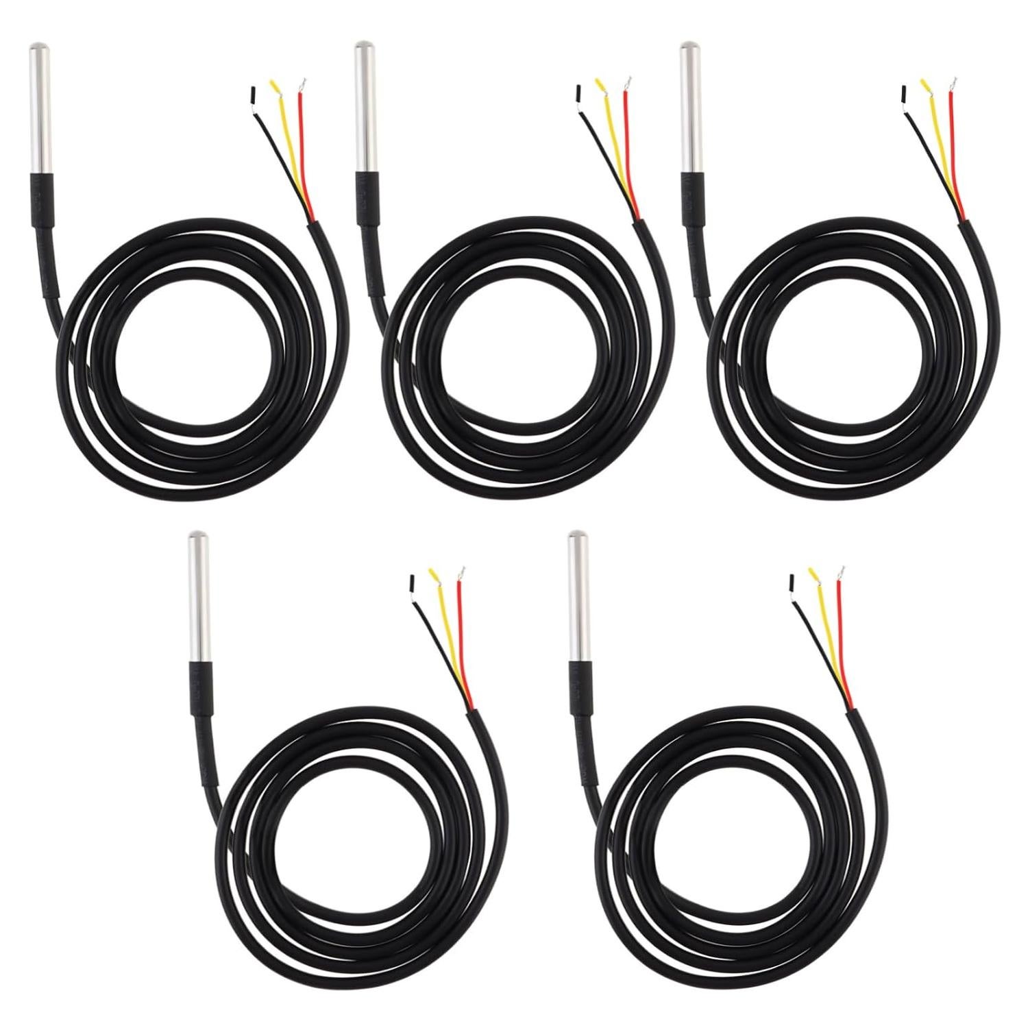 5 Sensores de Temperatura Digital DS18B20 Impermeables 1m