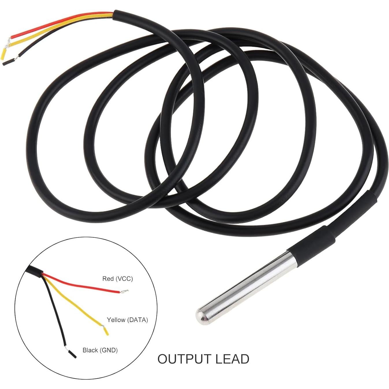 5 Sensores de Temperatura Digital DS18B20 Impermeables 1m