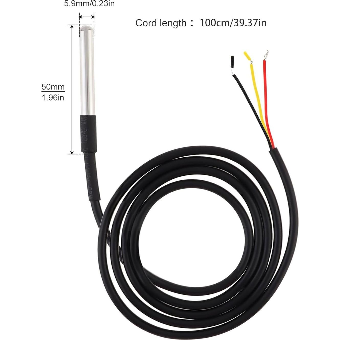 5 Sensores de Temperatura Digital DS18B20 Impermeables 1m