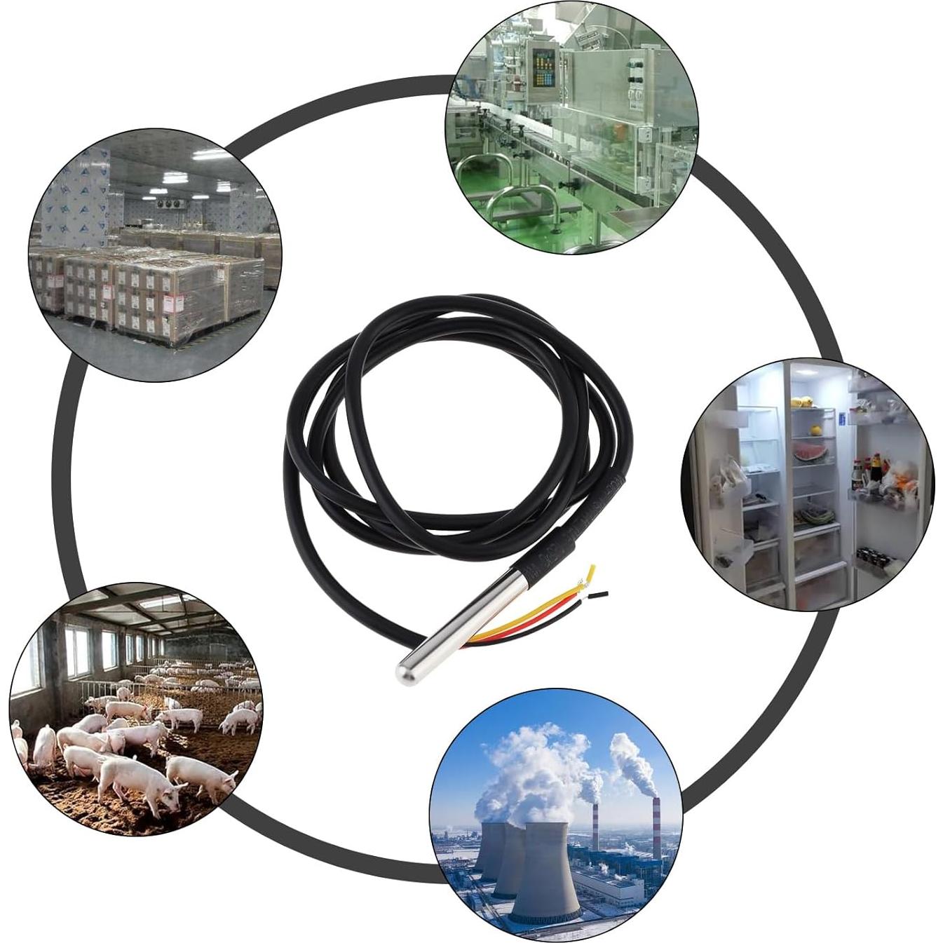 5 Sensores de Temperatura Digital DS18B20 Impermeables 1m