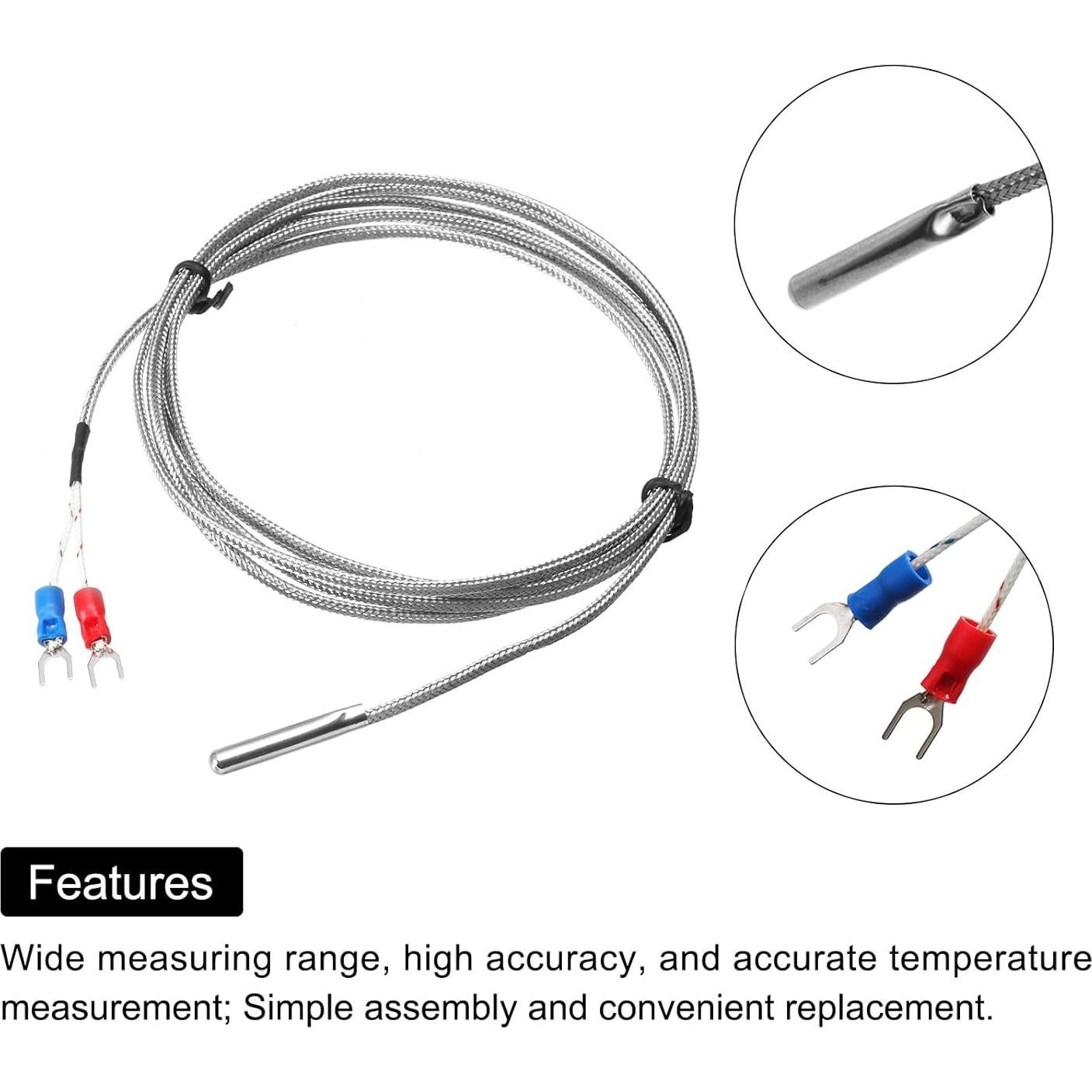 Sensor de Temperatura Termopar Tipo E MECCANIXITY 4x30mm 2m Cable 0-600°C