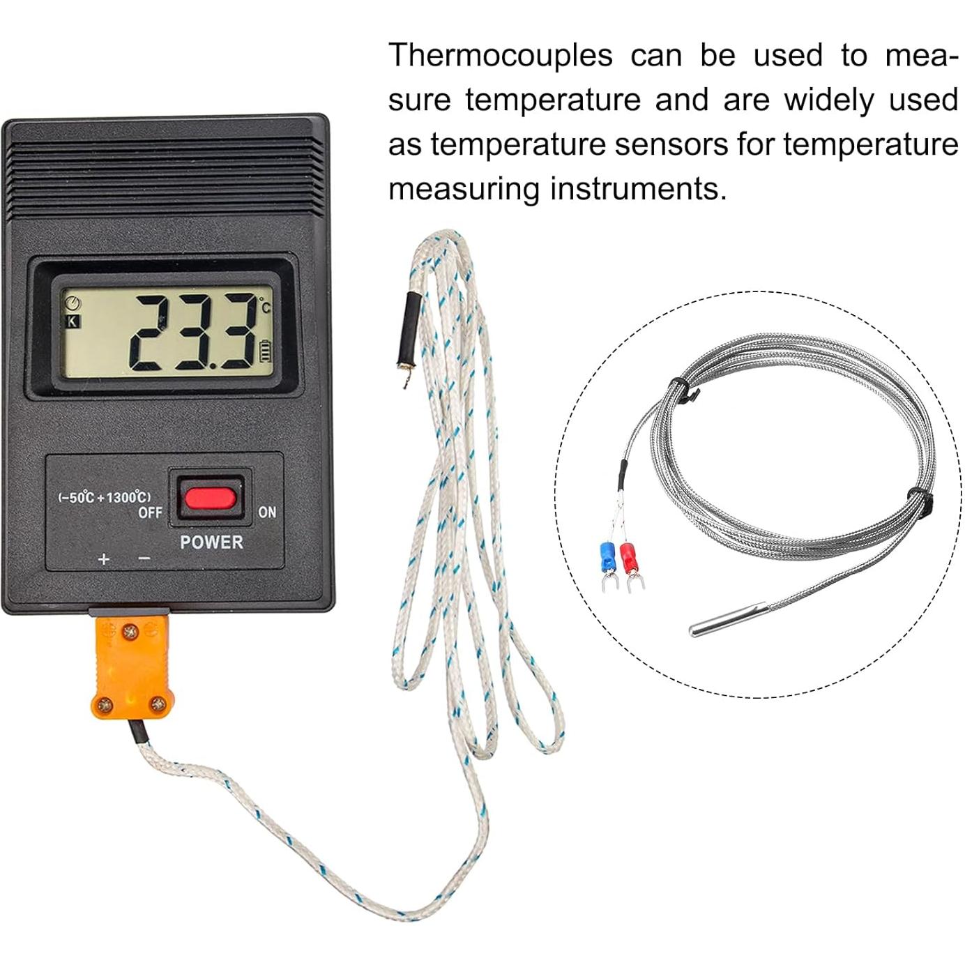 Sensor de Temperatura Termopar Tipo E MECCANIXITY 4x30mm 2m Cable 0-600°C