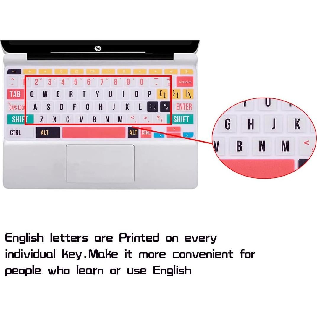 Cubierta de Teclado HRH para HP Chromebook 11.6" Arcoíris