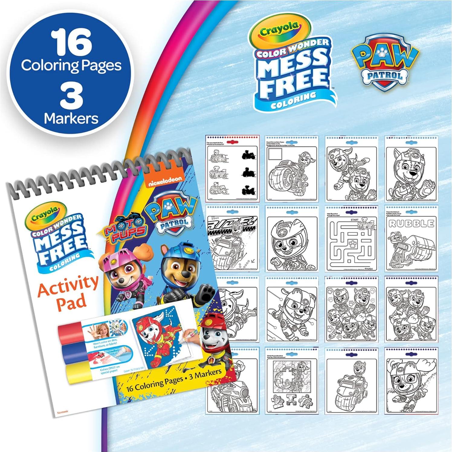 Set Crayola Color Wonder Nickelodeon 57 Piezas Sin Desorden