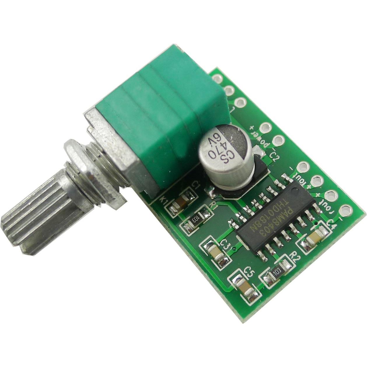 Amplificador de Audio Digital PAM8403 5V 3W x 2 con Potenciómetro