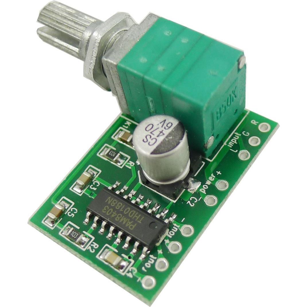 Amplificador de Audio Digital PAM8403 5V 3W x 2 con Potenciómetro