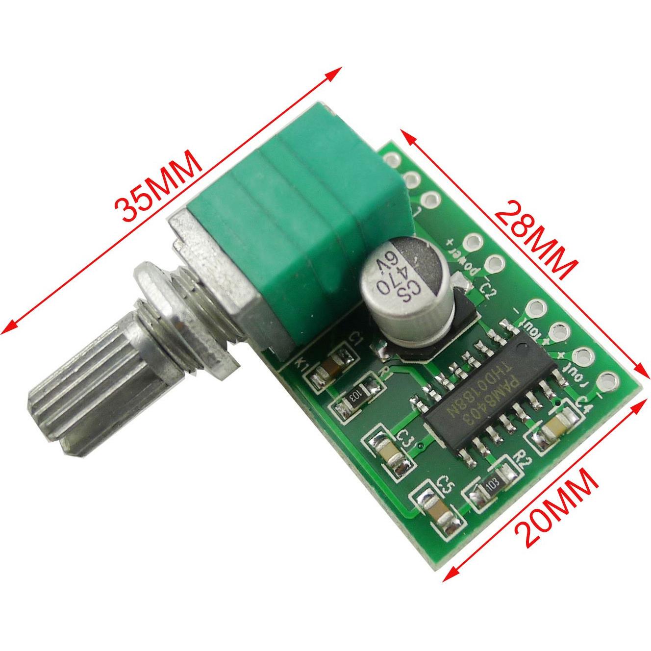 Amplificador de Audio Digital PAM8403 5V 3W x 2 con Potenciómetro