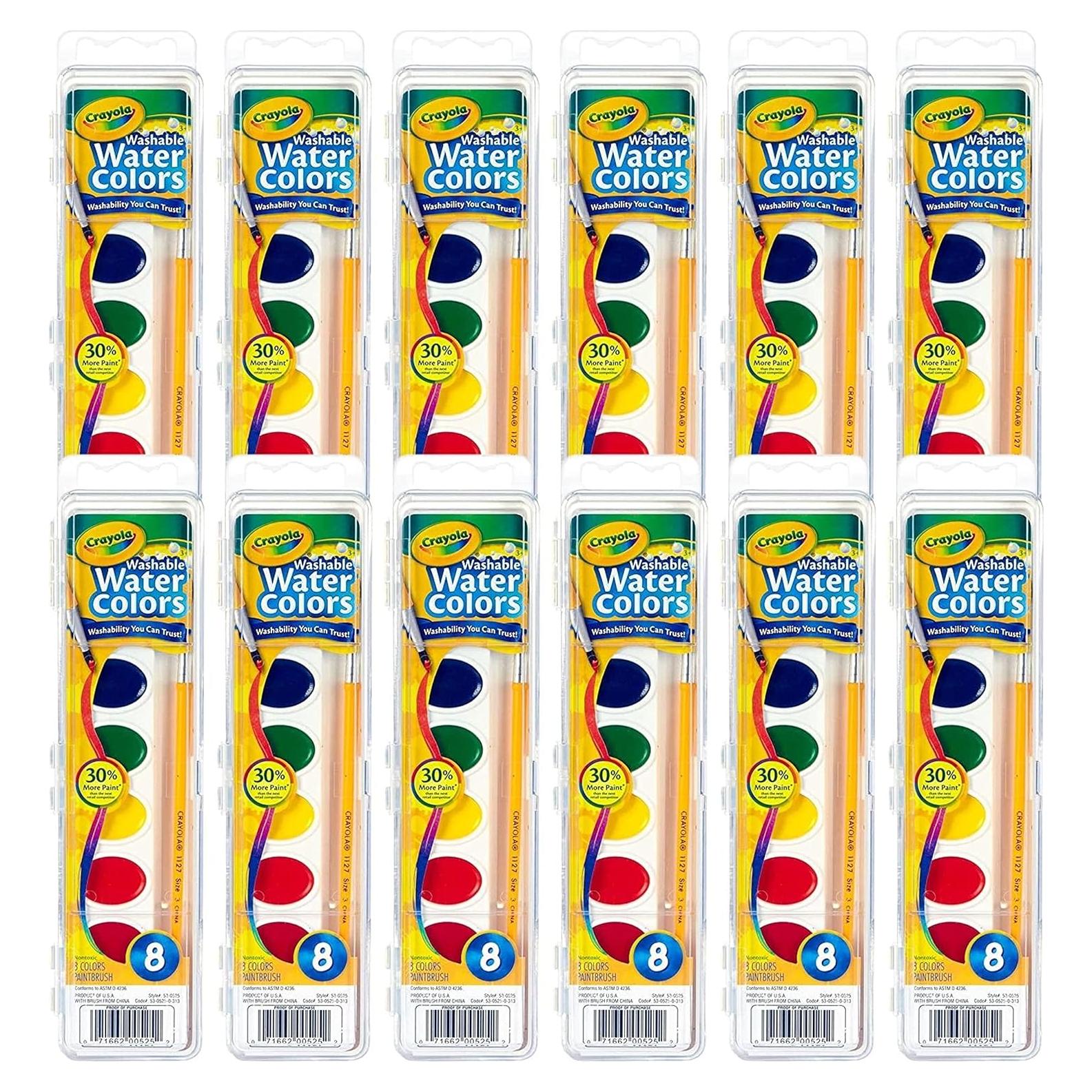 Conjunto de Pintura Acuarelable Crayola 12x8 Colores Lavable