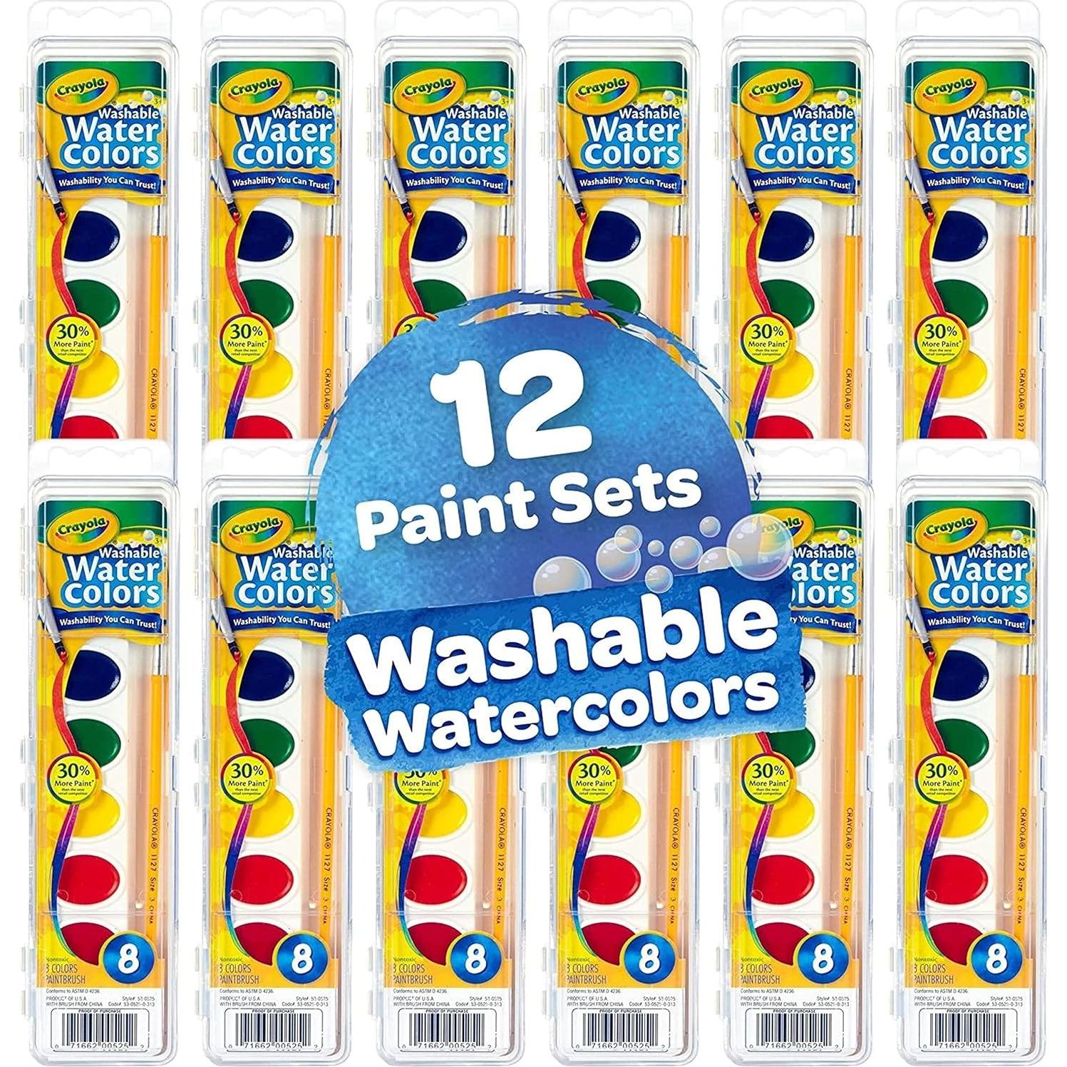 Conjunto de Pintura Acuarelable Crayola 12x8 Colores Lavable