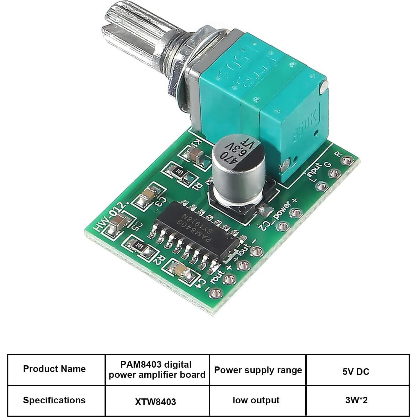 10PCS Amplificador de Audio Digital Diitao PAM8403 3W+3W