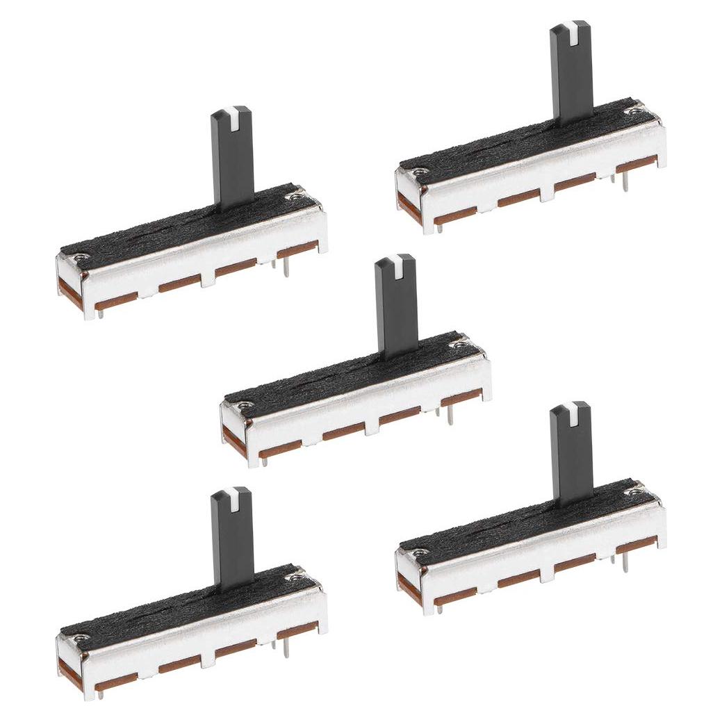 5 Potenciómetros Lineales uxcell B50K 35mm para Mezclador