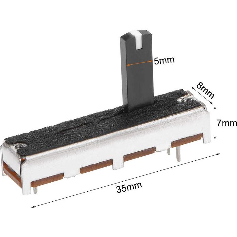 5 Potenciómetros Lineales uxcell B50K 35mm para Mezclador