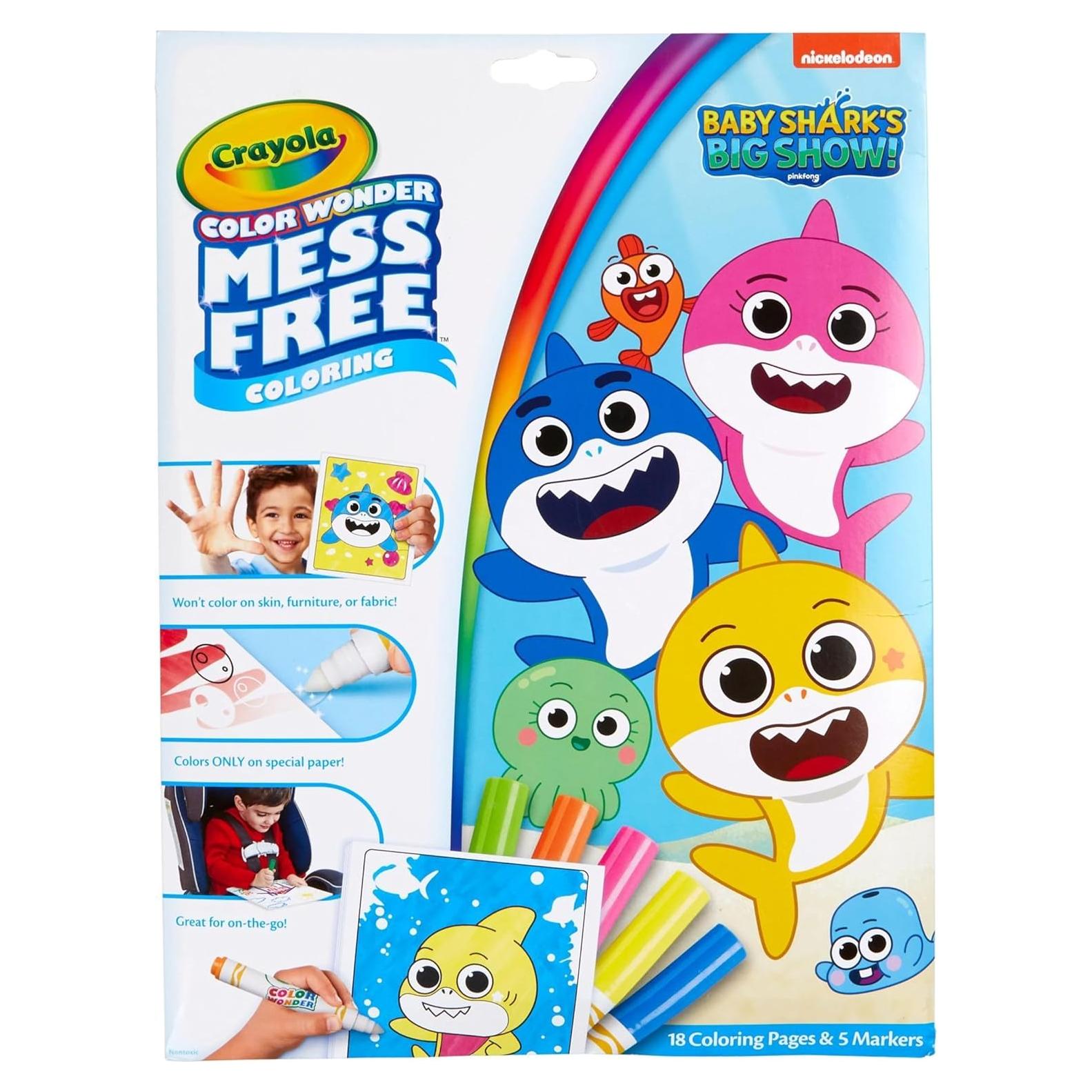 Crayola Baby Shark Color Wonder 18 Páginas y 5 Marcadores