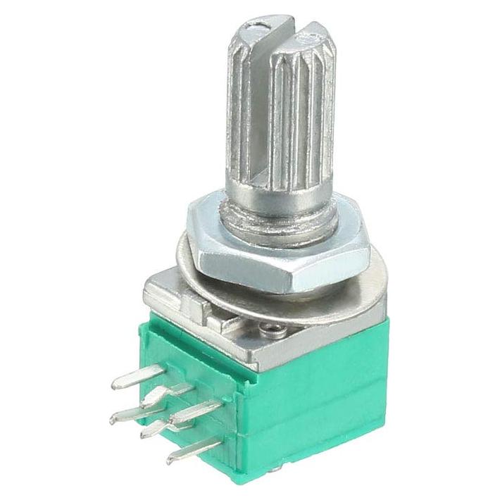 Potenciómetro Rotativo uxcell RK097G 50K Ohm Doble Giro 6 Terminales