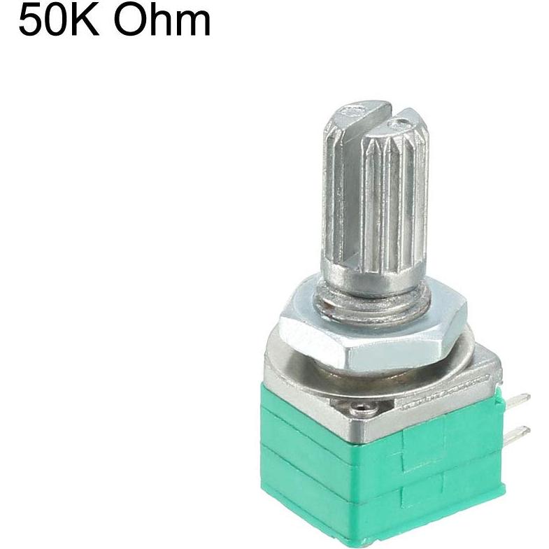 Potenciómetro Rotativo uxcell RK097G 50K Ohm Doble Giro 6 Terminales