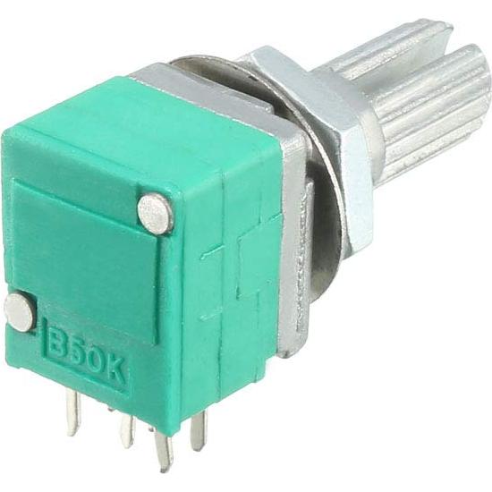 Potenciómetro Rotativo uxcell RK097G 50K Ohm Doble Giro 6 Terminales