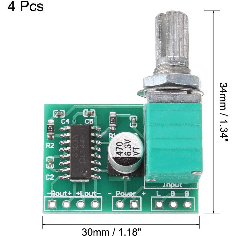 Placa Amplificador Digital uxcell 8403A 3W+3W USB 2.5-5V