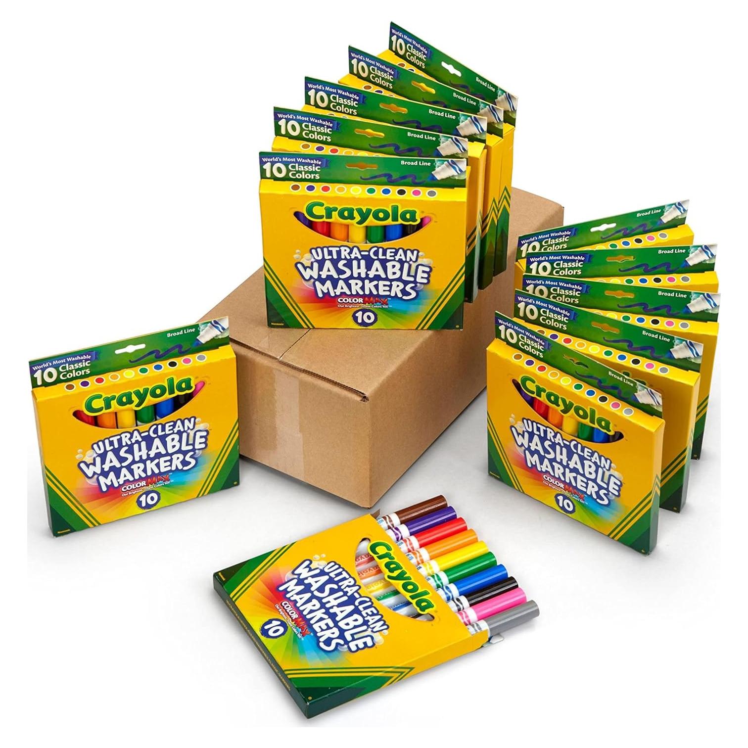 Marcadores Lavables Crayola Ultra Clean 12 Cajas 10 Colores