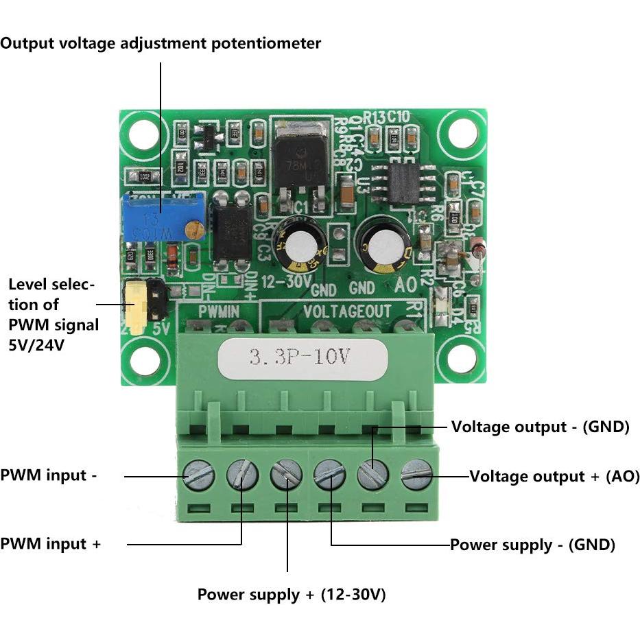 Convertidor PWM a 0-10V YWBL-WH Módulo Digital-Analógico
