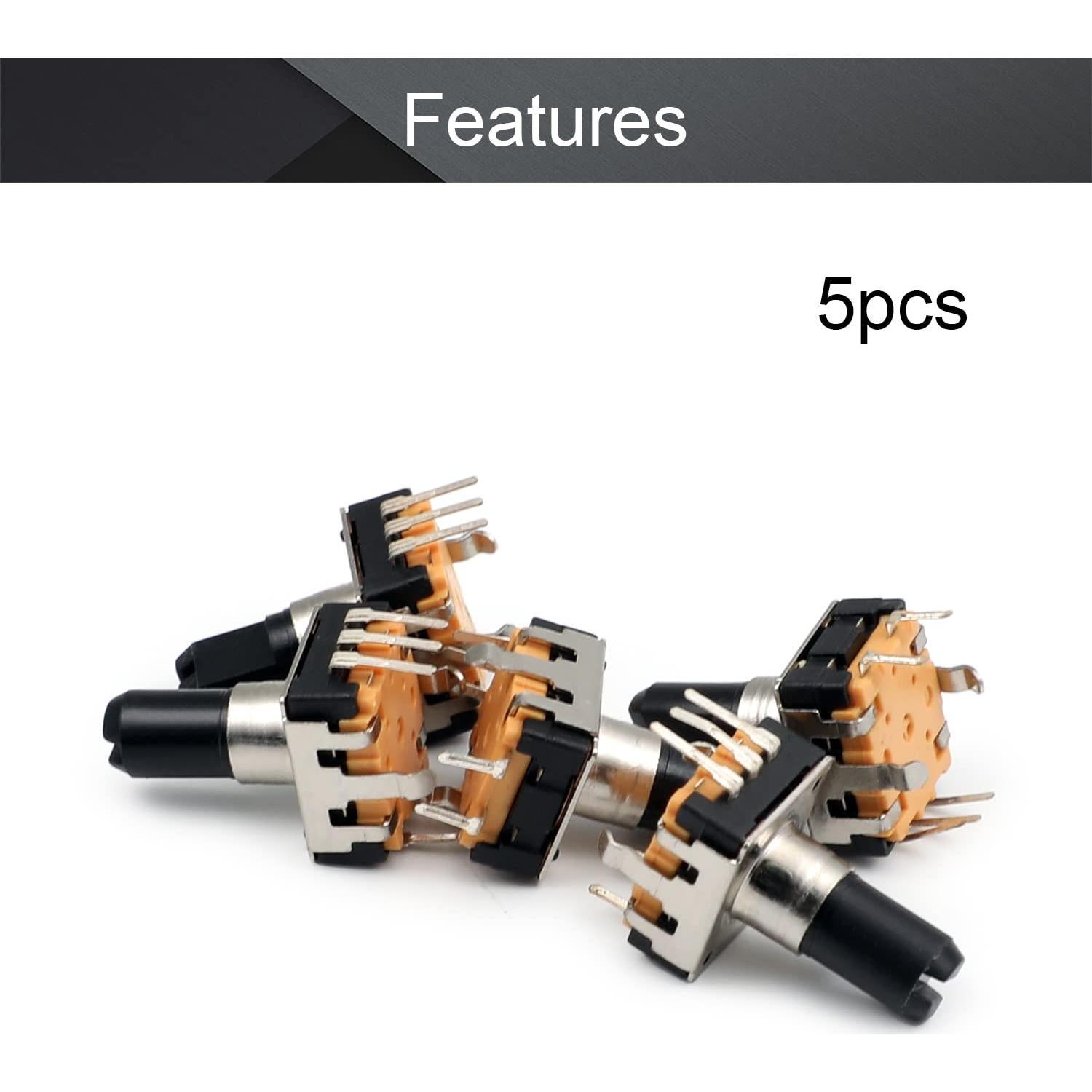 Codificador Rotativo Fielect EC12 360 Grados 7 Pines 14.3mm 5Pcs