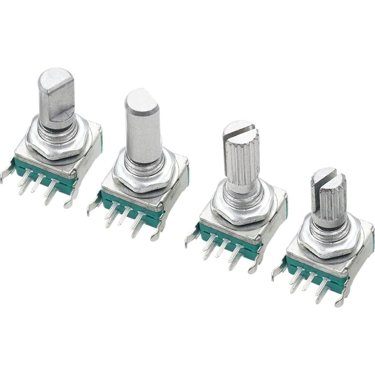 Right Angle EC11 360 Degree Rotary Encoder with Switch Audio Digital Potentiometer 15MM 20MM 5PIN Button Encoding Knob(Full axis 15mm,3PCS)