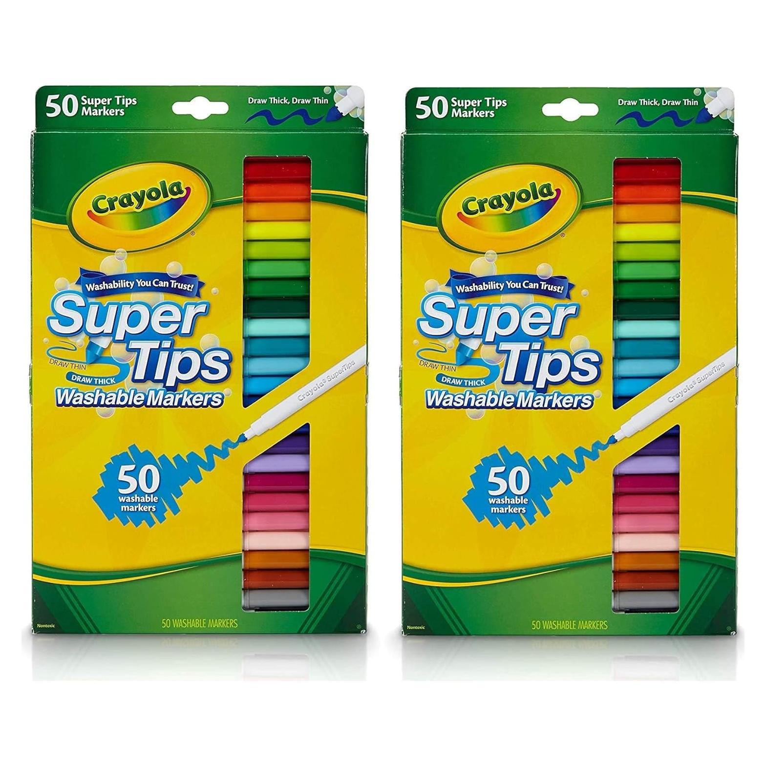 Marcadores Crayola Super Tips Lavables 50 Colores 2 Paquetes