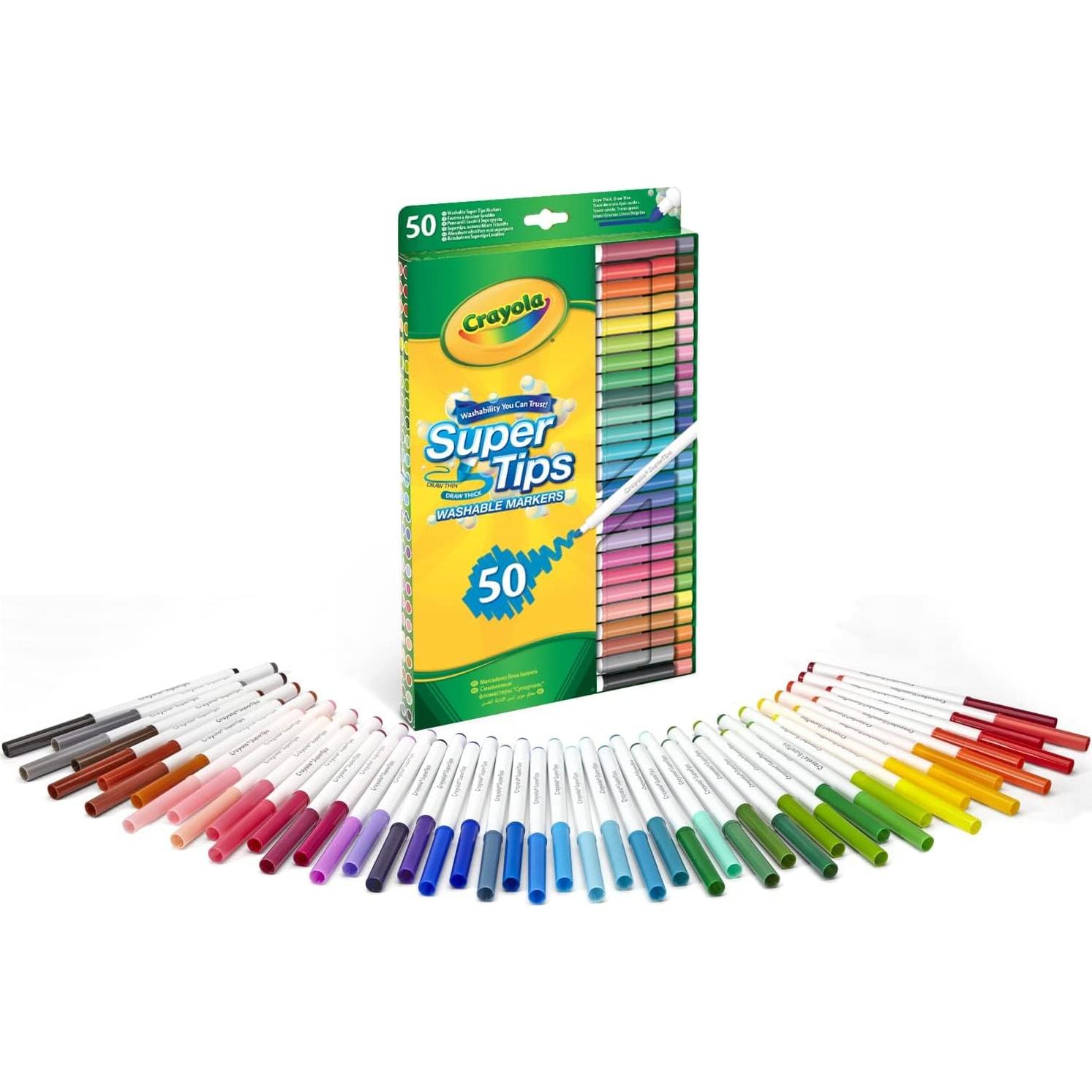 Marcadores Crayola Super Tips Lavables 50 Colores 2 Paquetes