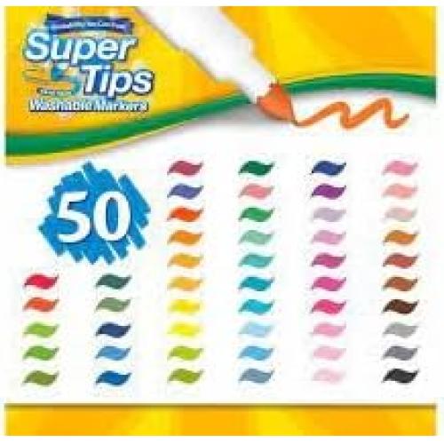 Marcadores Crayola Super Tips Lavables 50 Colores 2 Paquetes