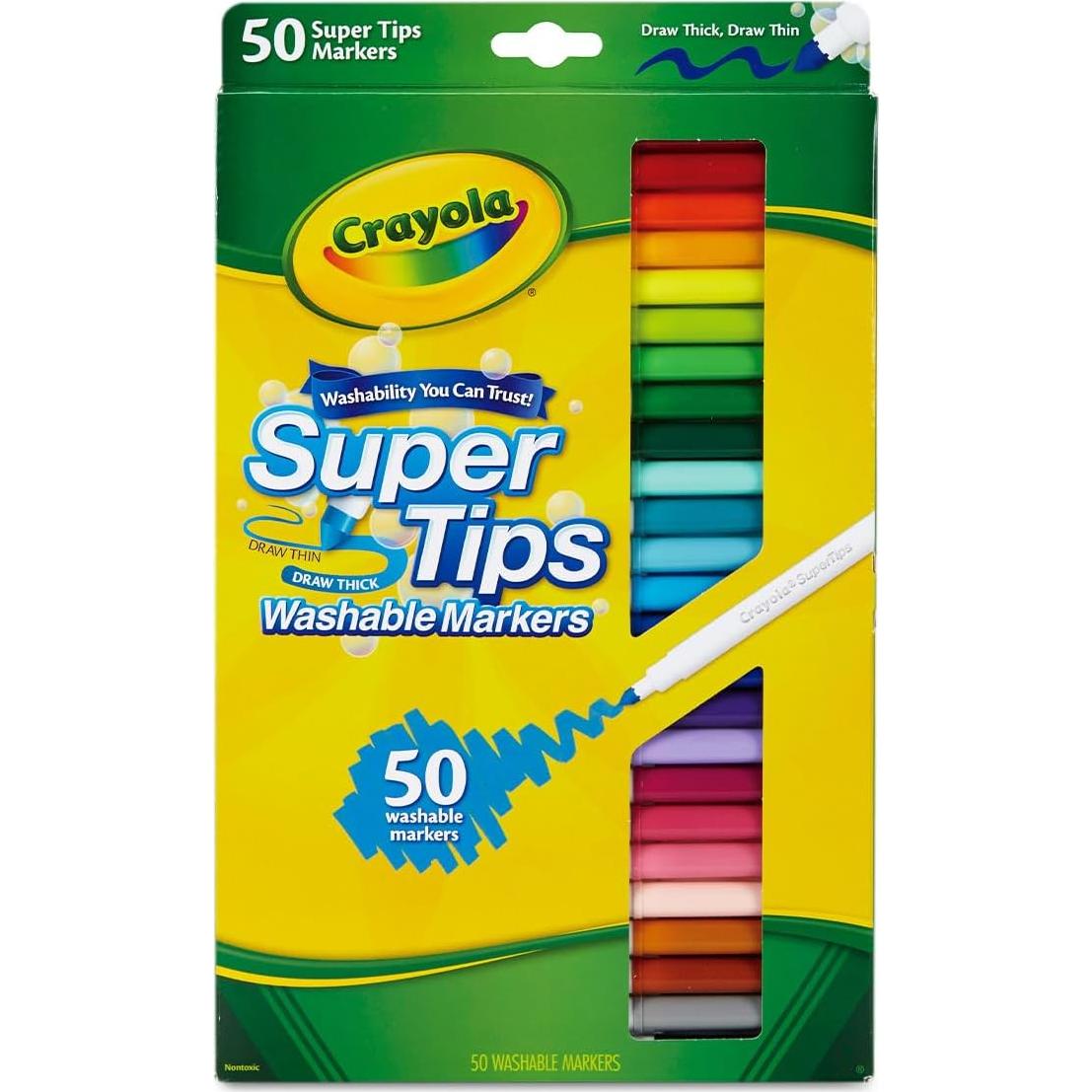 Marcadores Crayola Super Tips Lavables 50 Colores 2 Paquetes