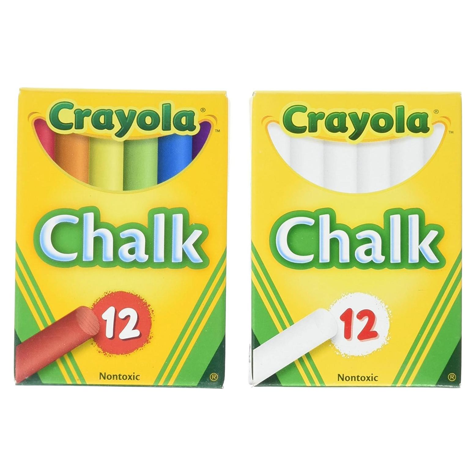 Paquete de tiza blanca y de colores Crayola (12+12)