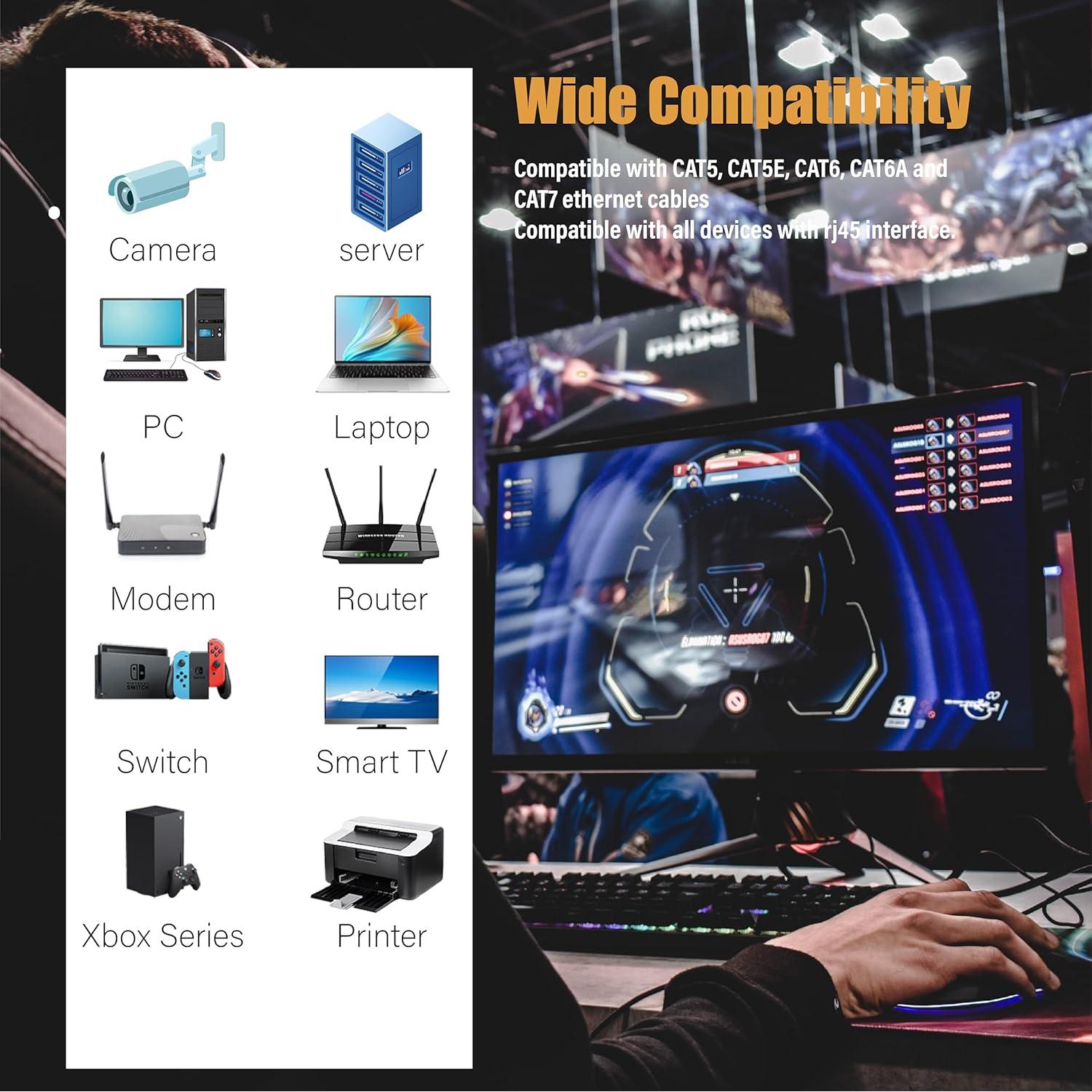 Cable Ethernet Cat 8 9.14 m MUKSIRON Alta Velocidad 40Gbps